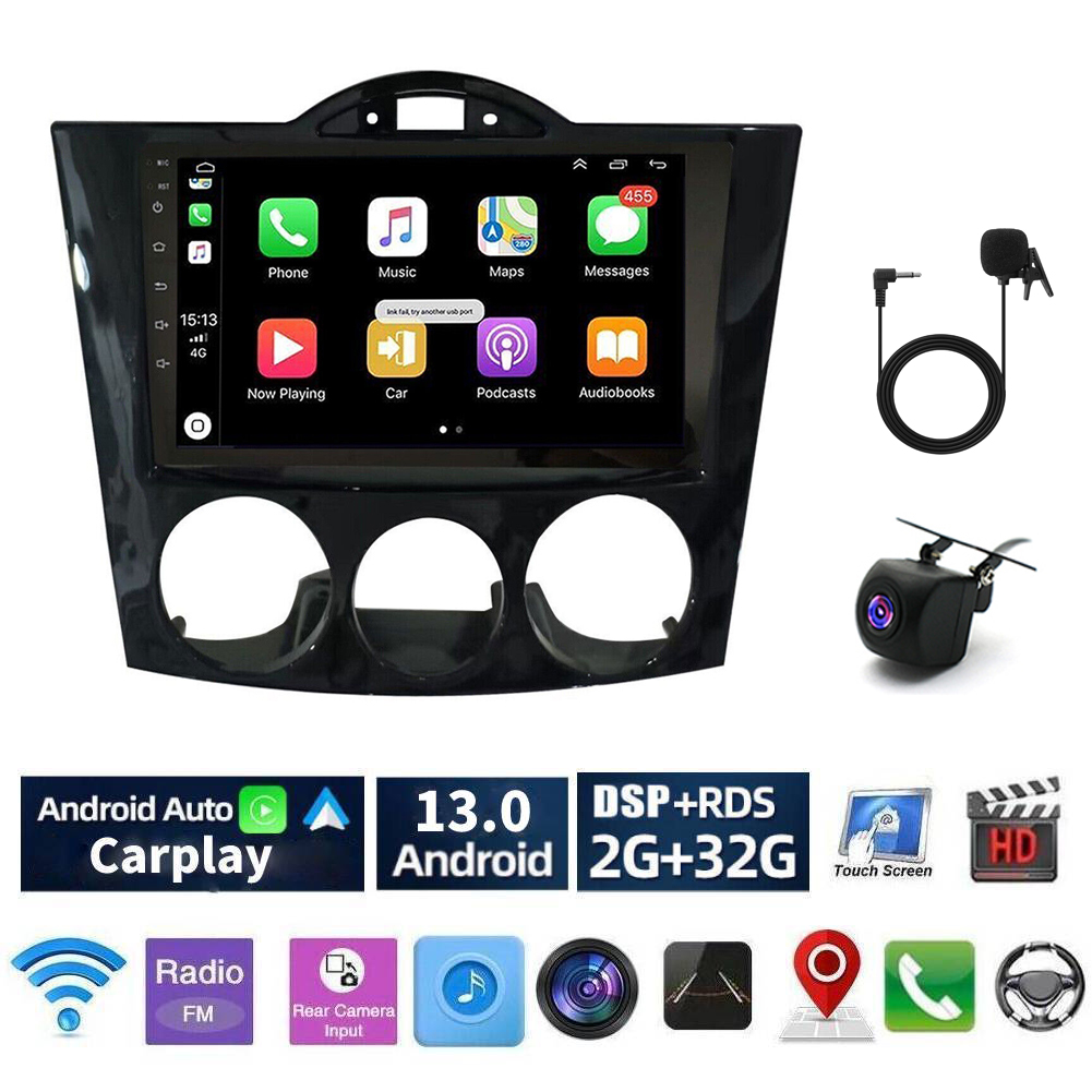 Android 13 Car Radio Stereo for Mazda RX-8 2003-2008, 9" Car Multifunctional Player Support Carplay Android Auto GPS Navigation WIFI Bluetooth Rear Camera 2GB RAM + 32GB ROM, Black