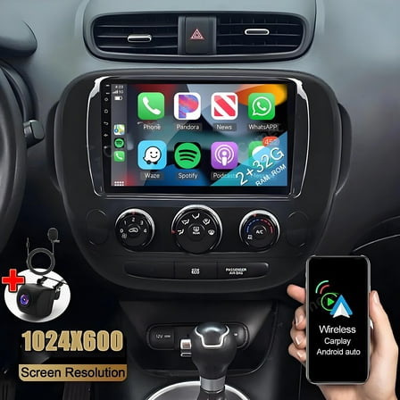 Android 13 Car Radio for Kia Soul 2014-2019 - Wireless Carplay and Android Auto - 9 Inch Touch Screen Radio with EQ/WiFi/GPS
