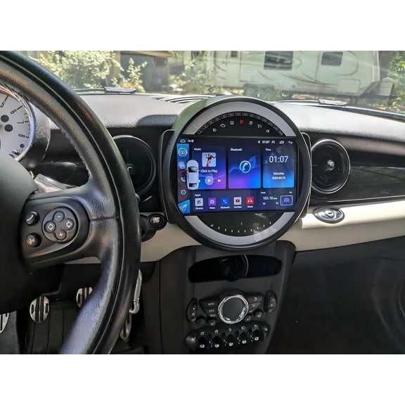 Android 13 Car Stereo 4+64G for Mini Cooper R56 2007-2014 Fit for Carplay Android Auto 9in Car Radio with GPS Navigation Bluetooth WiFi FM/RDS SWC Split Screen + AHD Backup Camera