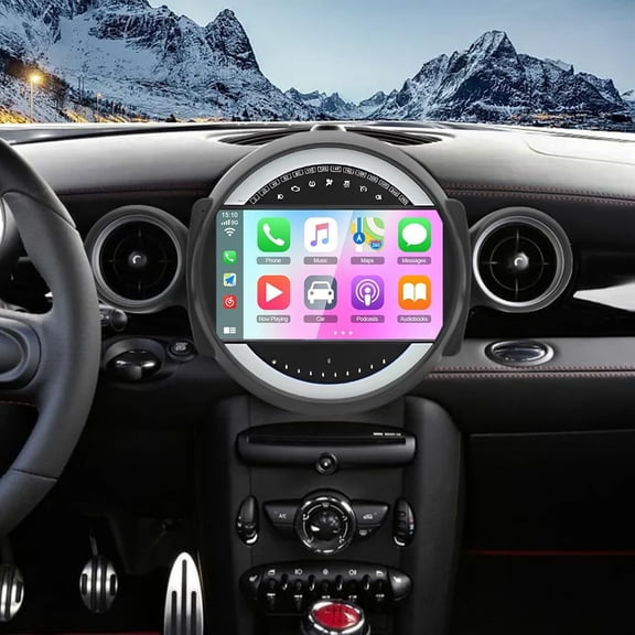 Android 13 Car Stereo GPS Navigation 2+32G for Mini Cooper R56 2007-2014 Support Wireless Carplay Android Auto 9in Car Radio with Bluetooth WiFi FM/RDS SWC Split Screen + AHD Backup Camera