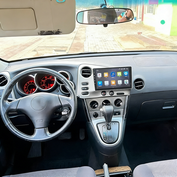 Android 13 Car Stereo GPS Navigation 2+64G for Toyota Matrix 2003-2004 Support Wireless Carplay Android Auto 9in IPS Touchscreen Head Unit with Bluetooth FM/RDS WiFi SWC + AHD Backup Camera/Mic