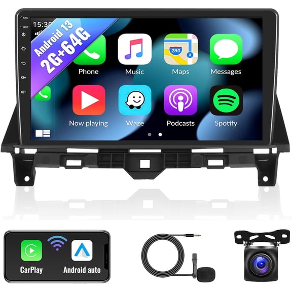 Android 13 Car Stereo for Honda Accord 2008-2013 10.1 Inch Touch Screen 2G+64G CarPlay Android Auto Car Radio Bluetooth GPS Navigation HiFi WiFi FM SWC Backup Camera MIC