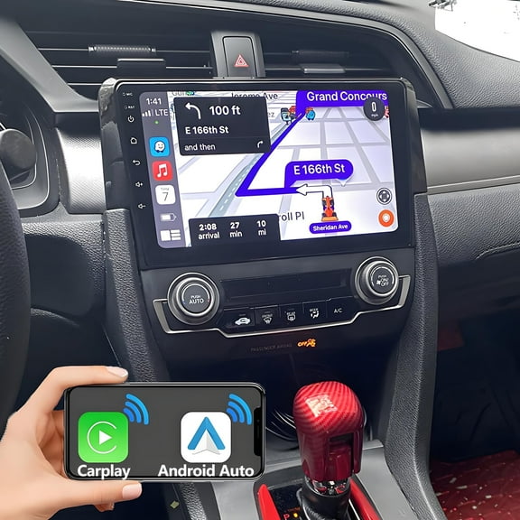 Android 13 Car Stereo for Honda Civic 2016 2017 2018 2019 2020, 9 Inch Car Radio Wireless Wired Car-Play Android Auto GPS Navi IPS FM AM RDS DSP Head Unit 2G RAM 32G ROM