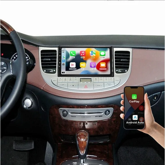 Android 13 Car Stereo for Hyundai Genesis Sedan 2009-2014, 9Inch Touchscreen, Built-in Wireless CarPlay & Android Auto, GPS, 2GB+32GB, 4-LED Backup Camera