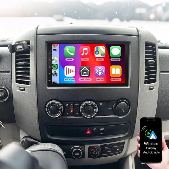 Android 13 Car Stereo for Mercedes Sprinter 2006-2017, 9" Touchscreen Radio Support Wireless Carplay Android Auto Mirror Link GPS WiFi Bluetooth FM/RDS/EQ MIC Backup Camera