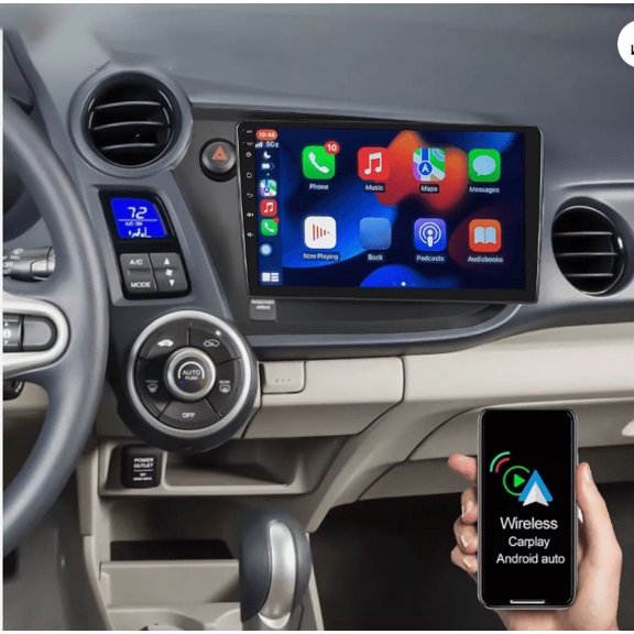 Android 13 Car Stereo Radio 9 Inch Screen Bluetooth Navigation Player with AHD Camera and Microphone Carplay and Android Auto Music Car Player Compatible for Honda Insight 2009-2014