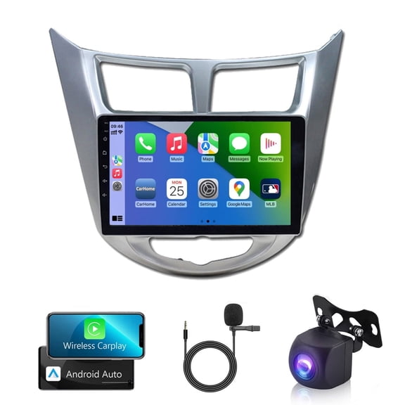 Android 13 Car Stereo Radio Carplay Android Auto GPS 2+32G Compatible for Hyundai Accent Verna Solaris 2011-2019, with FM/SWC Bluetooth Backup Camera