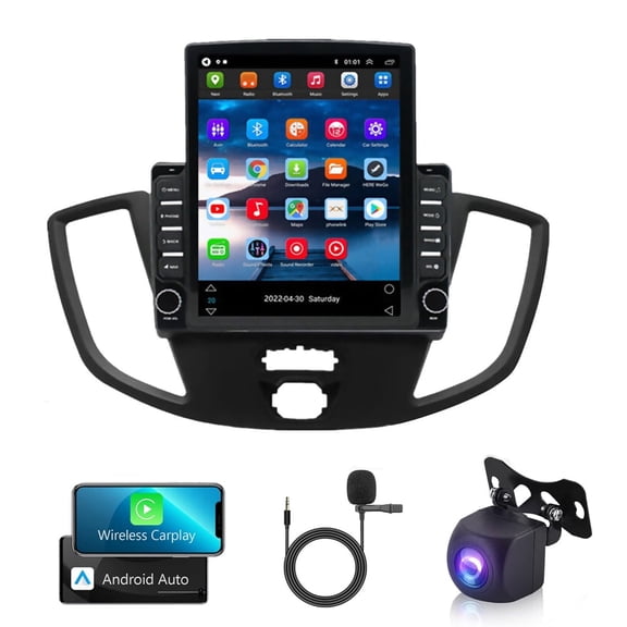 Android 13 Car Stereo Radio for Ford Transit Custom 2013-2019, 9.7" Car Multifunctional Player Support Carplay Android Auto GPS Navigation WIFI Bluetooth Rear Camera 2GB RAM + 32GB ROM, Black