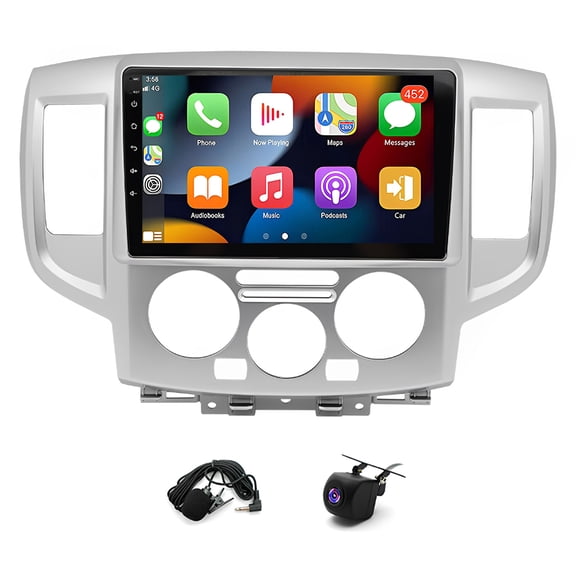Android 13 Car Stereo Radio GPS Navigation 2+64G for Nissan NV200 2009-2013 Base Model Support Carplay Android Auto 9in Bluetooth FM/RDS SWC Split Screen with AHD Backup Camera