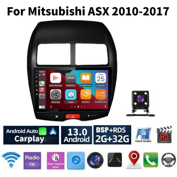 Android 13 Car Stereo Radio for Mitsubishi ASX 2010-2017, 10" Touchscreen Support Carplay Android Auto GPS Navigation WIFI Bluetooth Steering Wheel Control Rear Camera 2GB RAM + 32GB ROM, Black