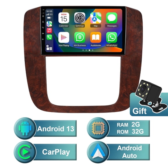 Android 13 Car Stereo Radio Multimedia for Tahoe/Yukon/Silverado/Suburban 2007-2013 Navigation GPS WiFi Wireless Autoradio Carplay Mirror link Camera FM BT 2+32GB