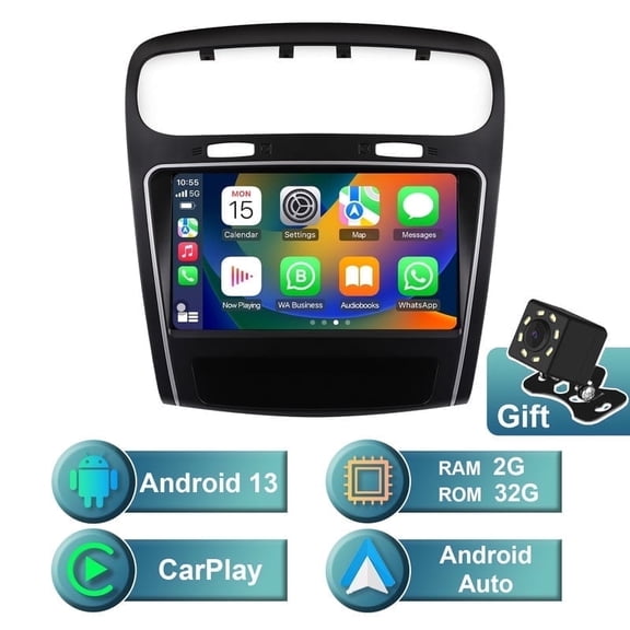 Android 13 Car radio for Dodge Journey Fiat Freemont 2012-2014 Multimedia Stereo Wireless Carplay Android Auto Autoradio Navigation GPS WIFI Mirror link Camera FM BT 2+32G
