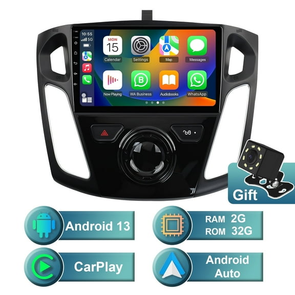 Android 13 Car radio for Ford Focus 2012-2018 Multimedia Stereo Wireless Carplay Android Auto Autoradio Navigation GPS WIFI Mirror link Camera FM BT 2+32GB