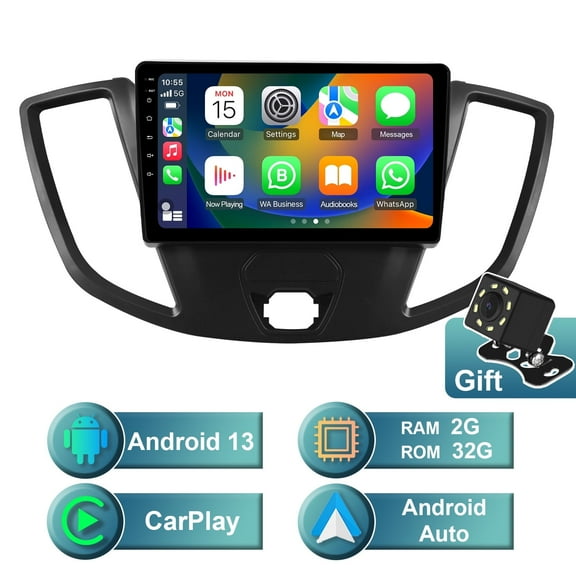 Android 13 Car radio for Ford Transit 2013-2019 Multimedia Stereo Wireless Carplay Android Auto Autoradio Navigation GPS WIFI Mirror link Camera FM BT 2+32GB