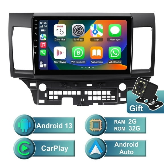 Android 13 Car radio for Mitsubishi Lancer 2007-2013 with Canbus Multimedia Stereo Wireless Carplay Android Auto Autoradio Navigation GPS WIFI Mirror link Camera FM BT 2+32G