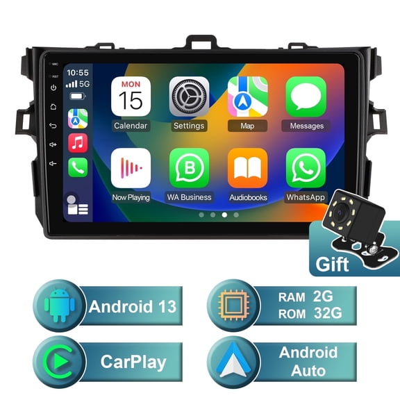 Android 13 Car radio for Toyota Corolla 2009-2013 Multimedia Stereo Wireless Autoradio Carplay Android Auto Navigation GPS WIFI Mirror link Camera FM BT 2+32GB