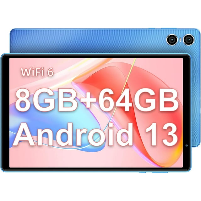 Android 13 Tablet , TECLAST P26T 10 inch Wifi Tablet for Adults Kids, 8GB RAM 64GB ROM 1TB Expand Kids Tablet, 1.8Ghz 4-core CPU, 2.4G+5G WiFi 6, 10.1'' IPS Screen, Dual Cameras, Bluetooth 5.2, Stereo