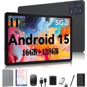 Android 15.0 Tablets,16GB RAM 128GB ROM 1TB Expand Tablets 11 inch, 2.4G/5G Tablet Android, 5G wifi 1280*800IPS Screen