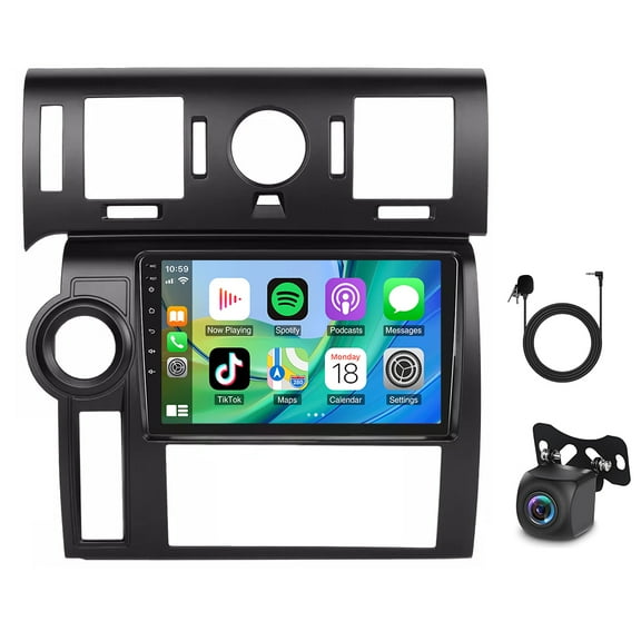 Android 14 4+64G Car Stereo 9" for Hummer H2 2008-2009 FM/AM/RDS, CarPlay, Android Auto, GPS Navigation, Bluetooth, WiFi, SWC, Mirror Link, Split Screen, DSP, AHD Backup Camera
