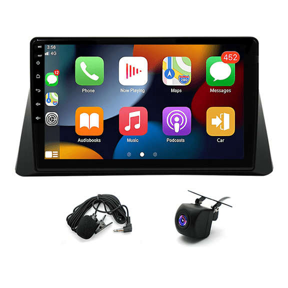 Android 14 Car Radio Stereo with Wireless Carplay Android Auto 10inch GPS Navigation with AHD Camera and Microphone Bluetooth Player Compatible for Accord 8th Generation 2008-2013 2+32G