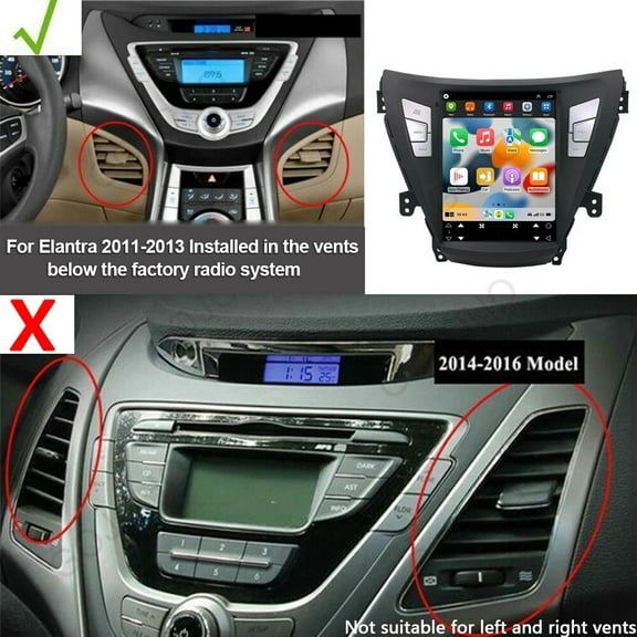 Android 14 Car Stereo Radio 9.7in GPS Navigation Head Unit for Hyundai Elantra 2011-2013 DSP FM/RDS Radio Car Player Mirror Link with Carplay Android Auto WiFi Bluetooth SWC 2+64G
