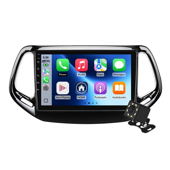 Android 14 Car radio for Jeep Compass 2 MP 2017-2019 Multimedia Stereo Wireless CarPlay Android Auto Autoradio Navigation GPS WIFI Mirror link Camera FM BT 2+64GB