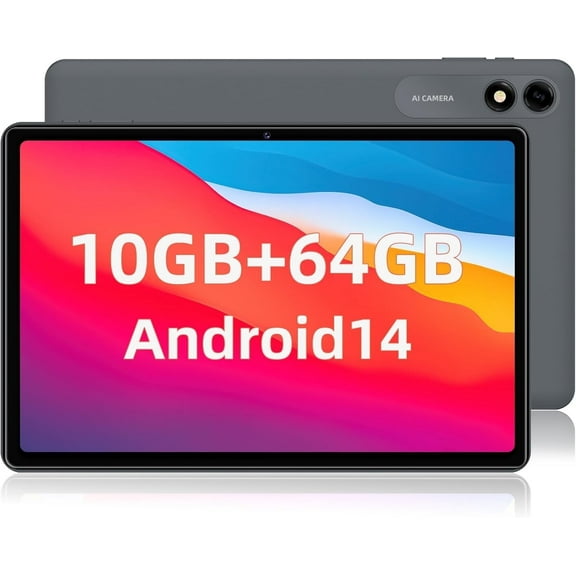 COLORROOM Android 14 Tablet, 10.1 Inch, 1280x800 FHD, Child, Front-Facing Camera, 64GB, 1TB SSD, Android 14, Wi-Fi