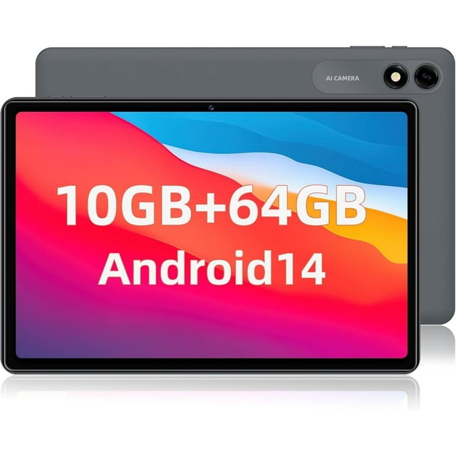 COLORROOM Android 14 Tablet, 10.1 Inch, 1280x800 FHD, Child, Front-Facing Camera, 64GB, 1TB SSD, Android 14, Wi-Fi