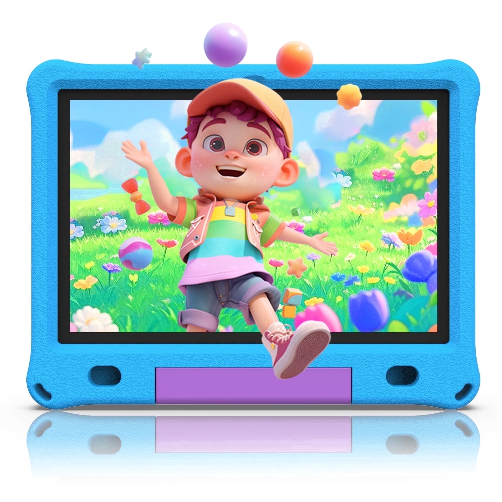 FITIFUN 10.1 inch Kids Tablet Android 15, 3GB RAM 64GB ROM 1TB Expand, Quad-Core, 5G/2.4G WiFi, 6000mAh, HD Display, Parental Control, Blue