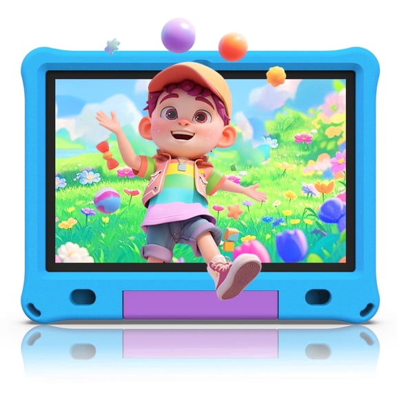 FITIFUN 10.1 inch Kids Tablet Android 15, 3GB RAM 64GB ROM 1TB Expand, Quad-Core, 5G/2.4G WiFi, 6000mAh, HD Display, Parental Control, Blue
