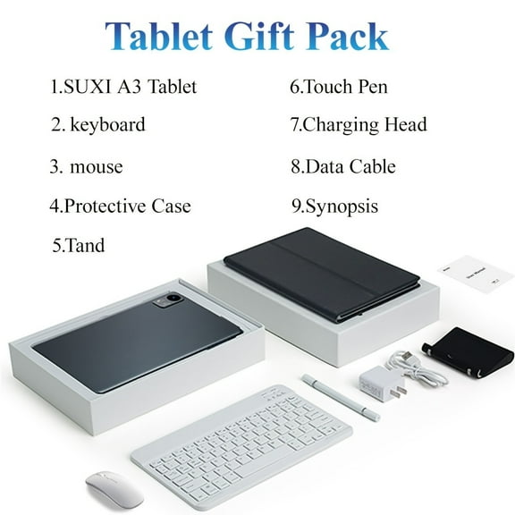 Android 14 Tablet 10.1Inch,12GB+128GB 1TB Expand,4G LTE 5G WiFi,Octa-Core,0.1S Face Recognition,Dual SIM,for Office Gaming