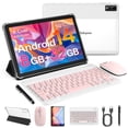 thumbnail image 1 of Android 14 Tablet,10 inch Tablet with Keyboard, 8GB RAM 32GB ROM (1TB Expandable), Octa-Core Processor, 5G Dual-Band WiFi 6, 6000mAh Battery, 2-in-1 Tablet, Pink, 1 of 8