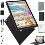 Android 14 Tablet,10 Inch Android Tablet,128GB+8GB+1TB Expand,5G WiFi,Octa-Core,Unisoc T606 CPU,7000mAh,Bluetooth 5.0,GPS,13MP+8MP Dual Camera,Face Unclock,HD Display,Touchscreen,Tablet with Keyboard