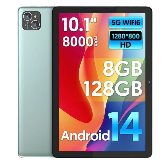 Android 14 Tablet 10 inch 128GB ROM 8GB RAM Google GMS Computer Tablet,8000mAh,Wifi, Bluetooth