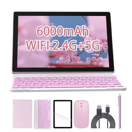 Android 14 Tablet 10 inch, 8GB RAM+64GB ROM/ 1TB Expandable Tablets, 1.8Ghz Quad-core Processor, 1280*800 IPS Screen Tablet, 8MP Dual Camera, 6000mAH Battery, 2.4G/5G Wifi 6 BT 5.0 Tablet