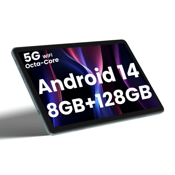 Android 14 Tablet, 10 inch Tablet, Octa Core Processor FHD 1280 * 800 Display, 8GB RAM + 128GB ROM, 2 in 1 Tablet PC, 6000mAh, 5G WiFi
