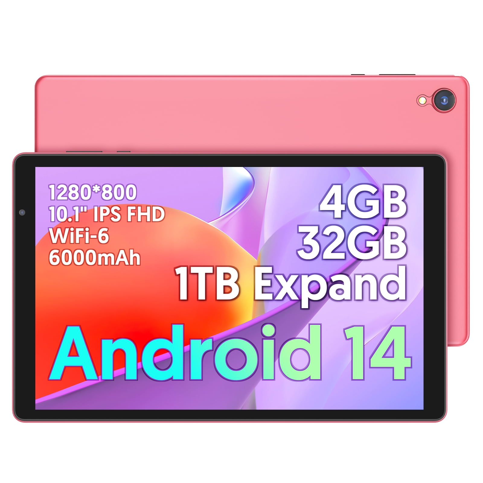 Android 14 Tablet 10 inch Tablets, 4GB+32GB+1TB Expandable, Quad