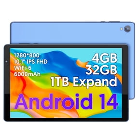 FITIFUN Android 14 Tablet 10 inch Tablets, 4GB RAM 32GB ROM 1TB Expand, Quad-core, HD Display, WiFi, Dual Camera,Blue