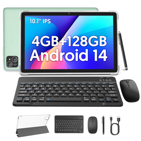 Android 14 Tablet 10 inch Tablets 8GB(4G+4G)RAM 128GB ROM, A523 8-Core CPU,Dual Camera,8000mAh Battery