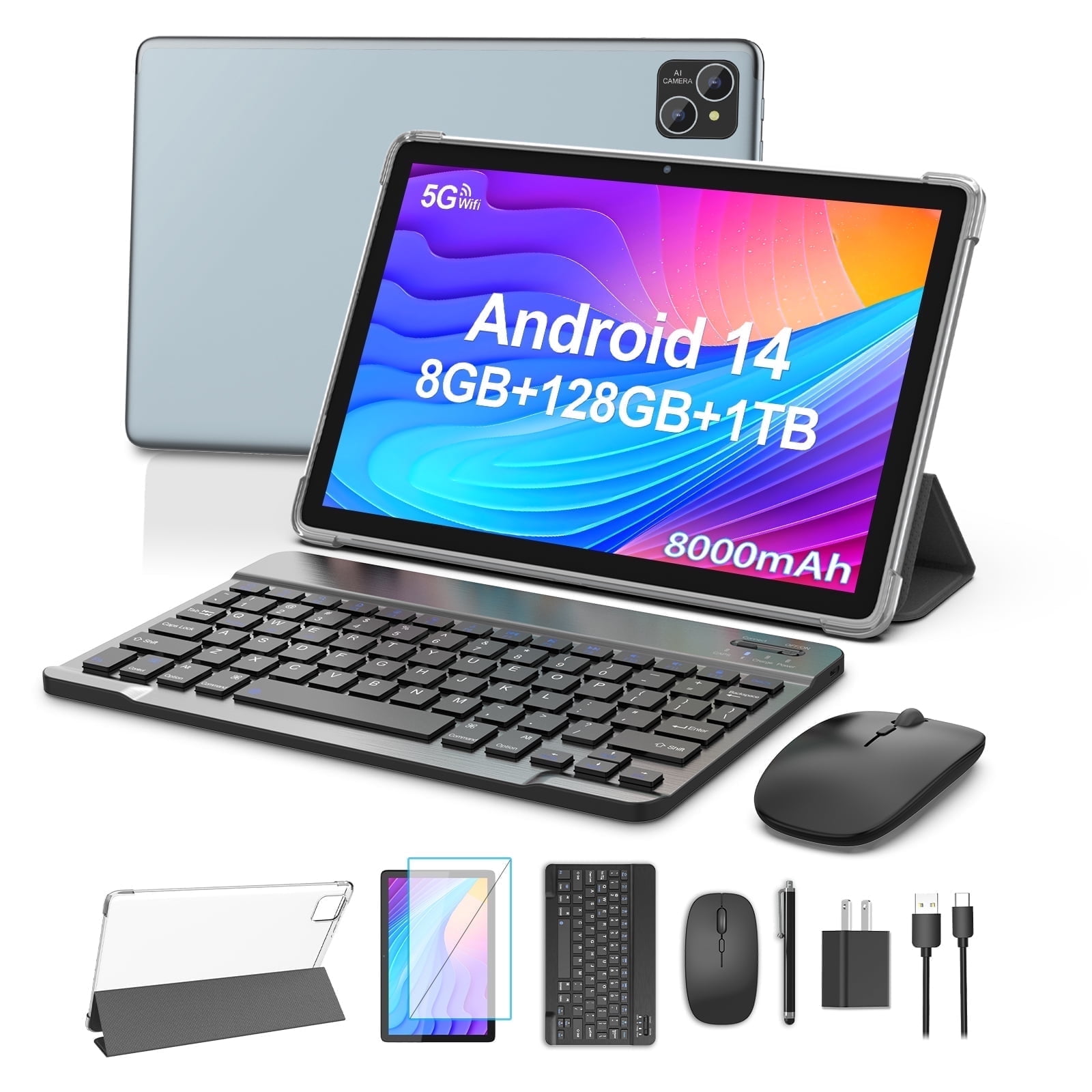 2024 Android 13 Tablet 10'', 2 in 1, 12GB RAM 128GB/1TB