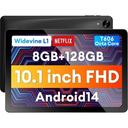 Headwolf WPad5 Android 14 Tablet, 10 Inch 1920*1200 FHD Display, Unisoc T606 Octa-Core, 8GB RAM 128GB ROM, Widevine L1, for Work, Study, and Entertainment