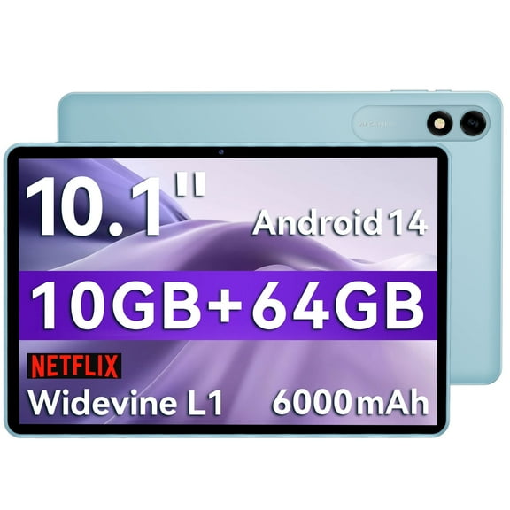 Tablet 10 Inch Android 14 Tablet, 10GB RAM 64GB ROM, 1TB Expansion, Octa-core, 800x1280 Resolution, 6000mAh, 5MP + 8MP Dual Camera, 5G/2.4G WiFi, Bluetooth 5.0, GPS