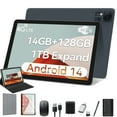 thumbnail image 1 of Android 14 Tablet 14GB RAM 128GB ROM, 10.1 inch 5G Wifi 4G Cellular Tablet with Keyboard, 8 Core, 8000mAh, 1TB Expand, Google GPS, 13MP+8MP Dual Camera, 1 of 13