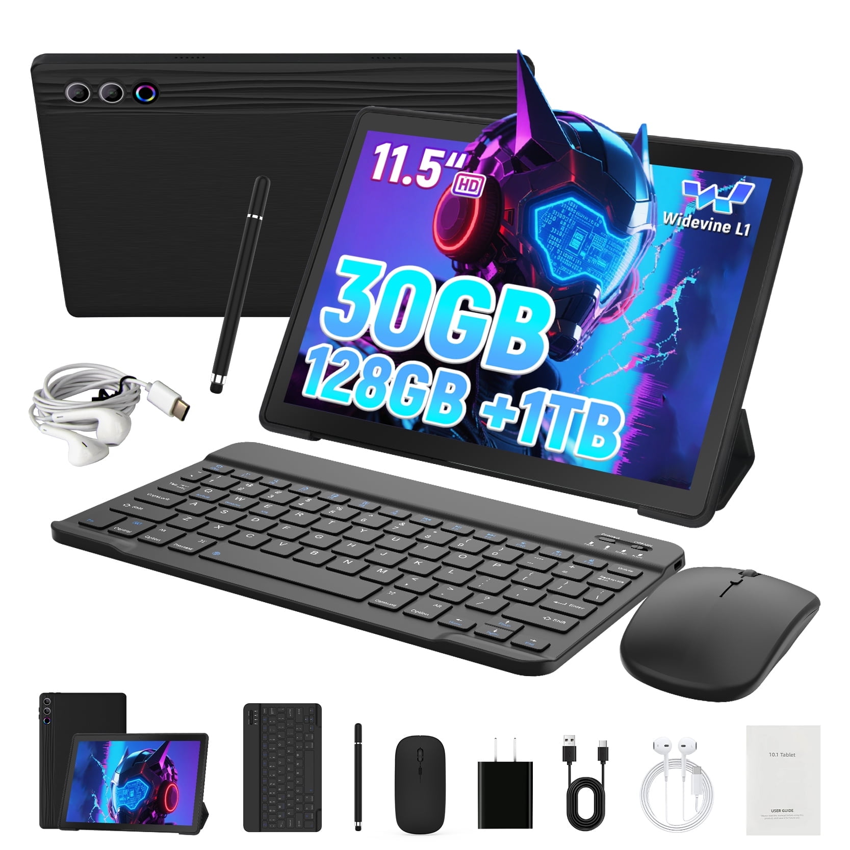 Android 15 11.5inch Tablet, 30GB RAM 128GM ROM 1TB Expand, Octa