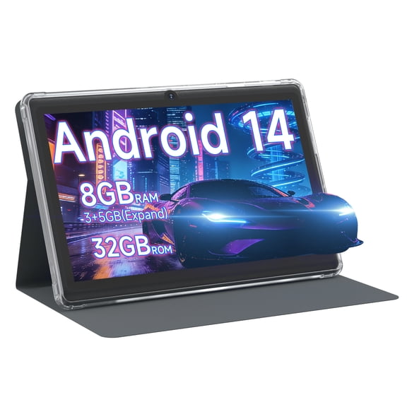 Android 14 Tablet with Case, 7 Inch 8GB RAM+32GB ROM/ 1TB Expandable Computer, 5MP Camera Tablets, 1.6Ghz Quad-core Processor, 3000mAH Battery Tablet PC, 5G WiFi, Games
