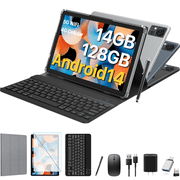 Android 14 Tablet with Keyboard, 14GB RAM+128GB ROM, 8MP+13MP Camera, 4G LTE, Unisoc T606 8-Core Processor