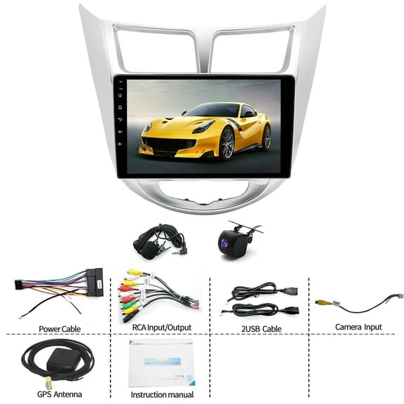 Android 15 2+64G Car Stereo for Hyundai Accent 2012-2017 2012-2017 FM/RDS, CarPlay, Android Auto, GPS Navigation, Bluetooth, WiFi, SWC, Mirror Link