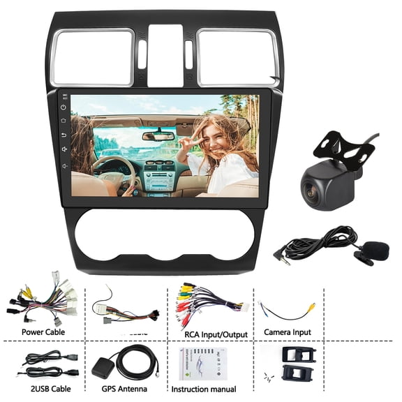 Android 15 2GB+64GB Car Stereo for Subaru Forester WRX Impreza 2015-2018 AM, CarPlay, Android Auto, GPS Navigation, Bluetooth, WiFi, Backup Camera