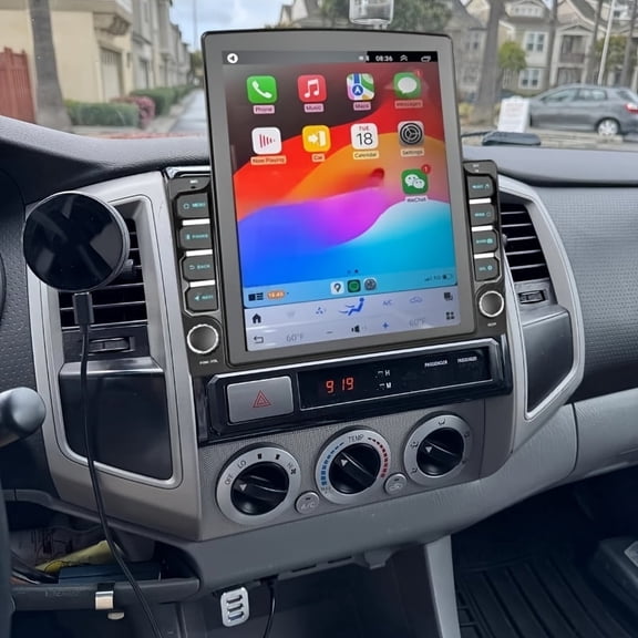 Android 15 9.7in Double Din Car Stereo Radio for Toyota Tacoma 4-Door 2005 with Camera+Microphone With GPS, FM, WiFi,Bluetoothmirror link, steering wheel control easy to install