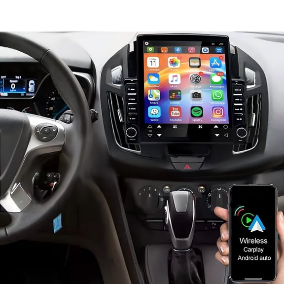 Android 15 Car Stereo Fit for Ford Transit 2014-2018, 9.7Inch Truck Head Unit, Wireless CarPlay & Android Auto, GPS, 4GB+64GB, AHD Camera